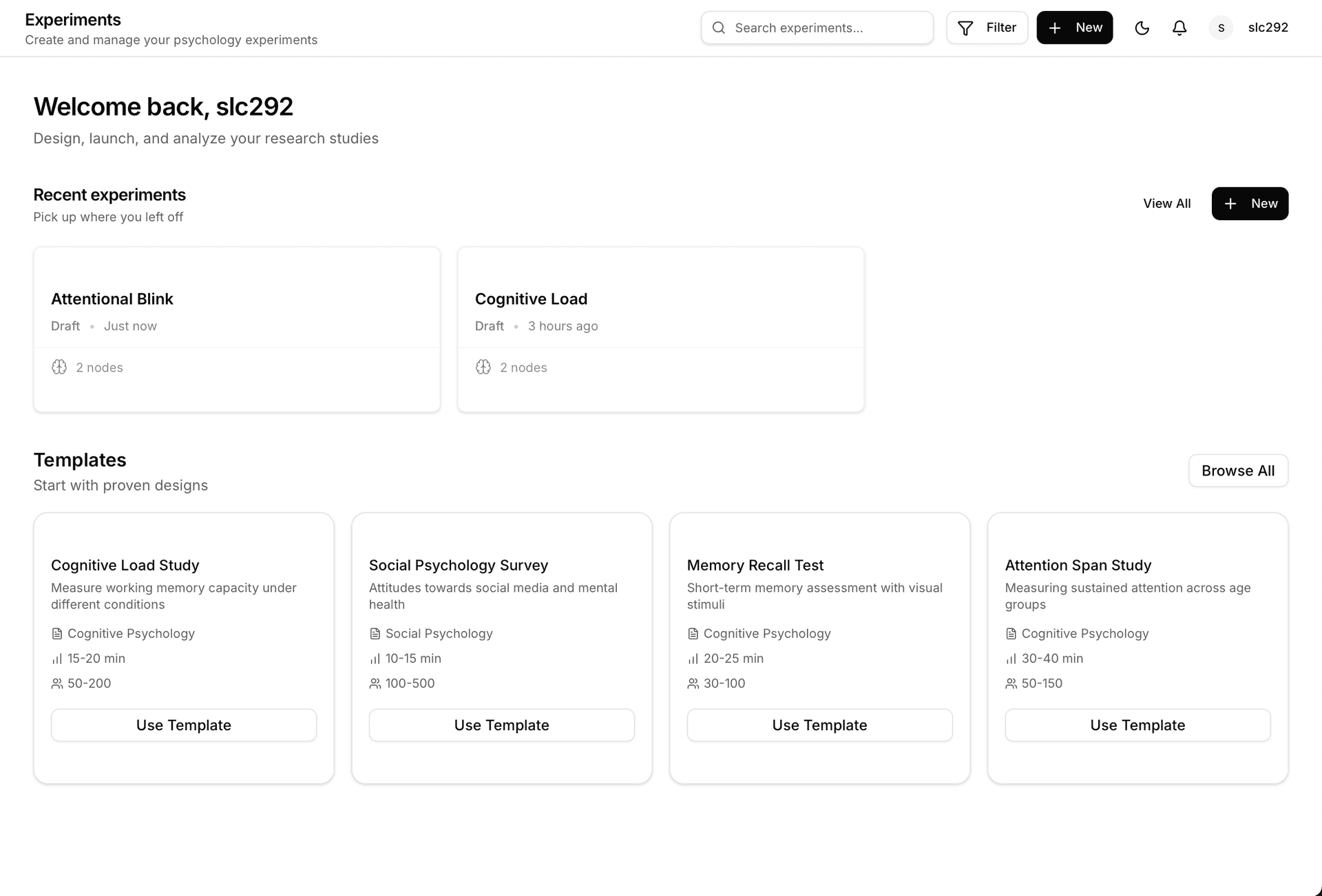 AssessKit project builder dashboard showing templates and recent projects